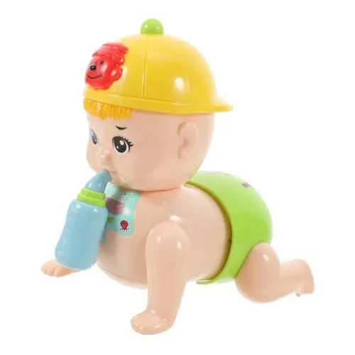 Produktbild: PartyKindom 1Stück Krabbelndes Babypuppenspielzeug ohne Batterien Elektrische Puppe mit Musik und Lichtern für Kleinkinder Fördert Motorische Fähigkeiten und Farbverständnis für Jungen und Mädchen