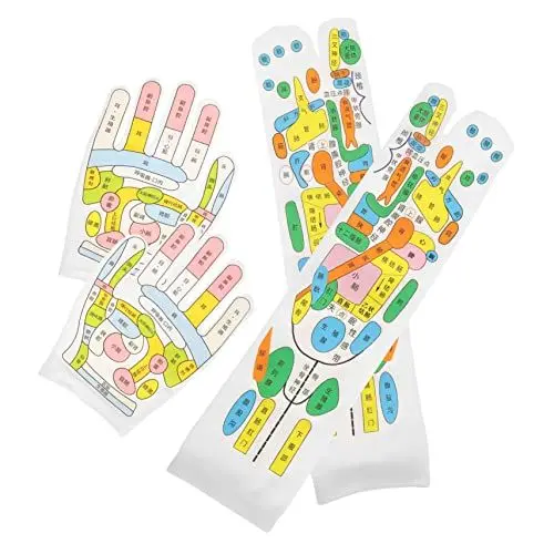 Produktbild: PartyKindom Fußmassage-socken-set Reflexzonenhandschuhe Für Die Hände Waschbare Reflexzonen-socken Für Füße Und Hände Und 1 Set Wiederverwendbares Massagezubehör