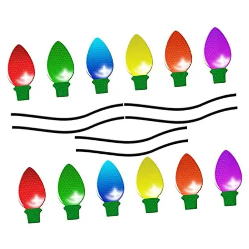 Produktbild: PartyKindom 1 Satz Glühbirne reflektierende Aufkleber Magnete Auto Auto Aufkleber kühlschrankaufkleber Magnet für kühlschrank magnetischer Weihnachtsschmuck für Autos Auto weihnachtsdeko PVC