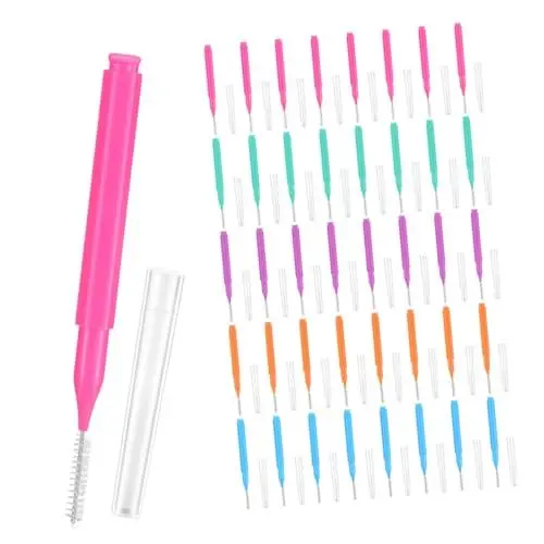 Produktbild: PartyKindom 1 Satz Interdentalbürste Reisezahnpasta Zahnstocher Gelb Reinigungskoffer Reiniger Bausatz Zahnzwischenraumbürste Zahnreinigungsbürste Pinselpicks Picks Für Pp 50 Stück