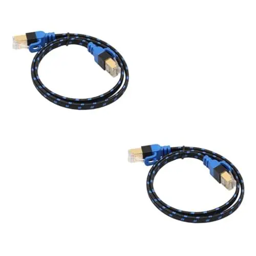 Produktbild: PartyKindom 2 Stück 1 LAN-Kabel Haltbarkeit Ethernet-Kabel Regenketten Flachband-Ethernet Netzwerk-Patchkabel Router-Kabel WLAN Router Ethernet Kabel Netzwerkkabel Weben Set-Top-Box