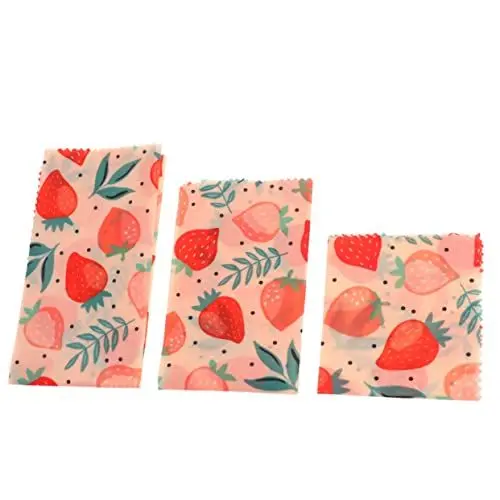 Produktbild: PartyKindom 3stücke Pack Bienenwachs-lebensmittelverpackungen Wiederverwendbare Bio-Baumwoll-verpackungstücher Für Lebensmittelkonservierung Zuhause Küche Restaurant Obst Käse Snacks Brot