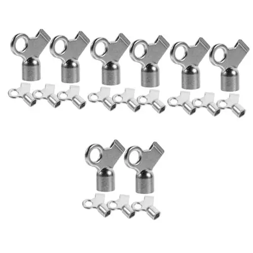 Produktbild: PartyKindom 4 Sätze Auslassventilschlüssel Heitzungs Entlüftungs Schlüssel Heater Bleed Key Heizkörper Schlüssel Entlüftungsschlüssel Kühlerschlüssel Aluminiumlegierung Silver 5 Stück * 4