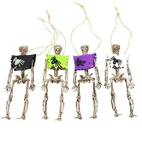 Produktbild: PartyKindom 4 Stück Schädel-skelett-anhänger Spielzeug Für Kleinkinder Lebensgroßes Skelett Das Halloween Party Süßes Oder Saures Spielzeug Tier Urlaubsartikel Plastik