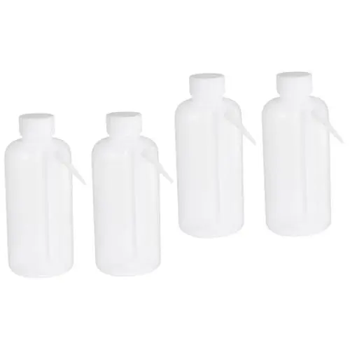 Produktbild: PartyKindom 4 Stück Seitenrohr-Waschflasche Pumpflasche zum mundspülen Tattoo-Waschflasche Wasserflasche Squeeze-Flaschen Flasche für Labor Flaschen waschen breiter Mund Flasche drücken Gläser