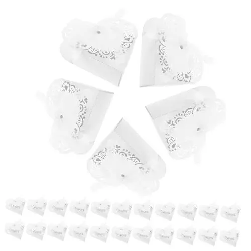 Produktbild: PartyKindom Pralinenschachtel für Hochzeit 50 Stück Stabile Bonbonschachteln für Partygeschenke Brautparty Babyparty