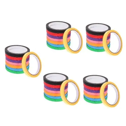 Produktbild: PartyKindom 5 Sätze Farbiges Abdeckband Bunte Bänder Abdeckband Zum Lackieren Malerband Scrapbook-diy-klebebänder Zeichenband Farbiges Klebeband Für Das Klassenzimmer Papier 8 Rollen * 5