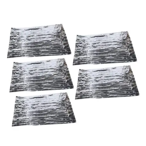 Produktbild: PartyKindom Thermodecke Für Den Außenbereich Notfalldecke Decke Überlebensdecken 5er-pack Silberne Aluminiumfolie Für Kaltes Wetter
