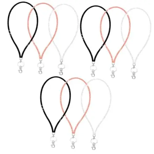 Produktbild: PartyKindom 9 Stk langes Seil zum Aufhängen der Kamera umhängeleine Schlüsselband Umhängeband Halsketten-Lanyard Strass id Halsband Multifunktions-Handyband Karabinerverschluss Lanyard Plastik