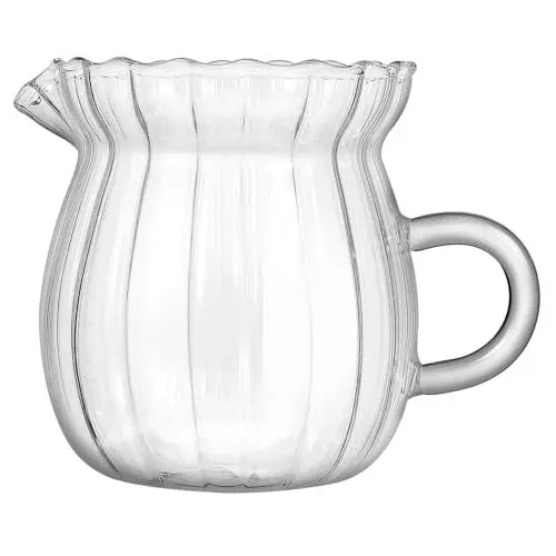Produktbild: PartyKindom Kleines Milchkännchen Milchaufschäumer Tasse Frühstückstasse Für Milch Kleiner Krug Kaffeebecher Kleiner Glaskrug Kaffeetasse Transparent Glas Mit Hohem Borosilikatgehalt