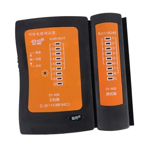 Produktbild: PartyKindom Netzwerktester Ethernet-Kabeltester Netzwerkkabeltester kabelprüfer cable tester RJ-Kabeltester Kabelkontinuitätstester Twisted-Pair-Tester Kabelverbindungsprüfer RJ-Tester Black