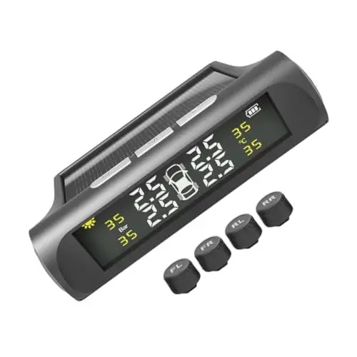 Produktbild: PartyKindom Reifendrucküberwachung Automatten Carplay Auto Autos Reifendruckkontrolle Für Auto Reifendruck-kontrollsystem Automatischer Reifendrucksensor Reifendruckkontrollsensor Abs Black