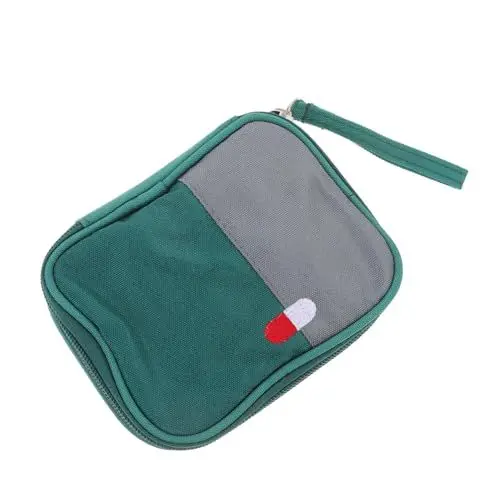 Produktbild: PartyKindom Reiseapotheke Tragbare Tasche aus Oxford mit Großem Öffnungsdesign für und Beim Camping Grün Klein