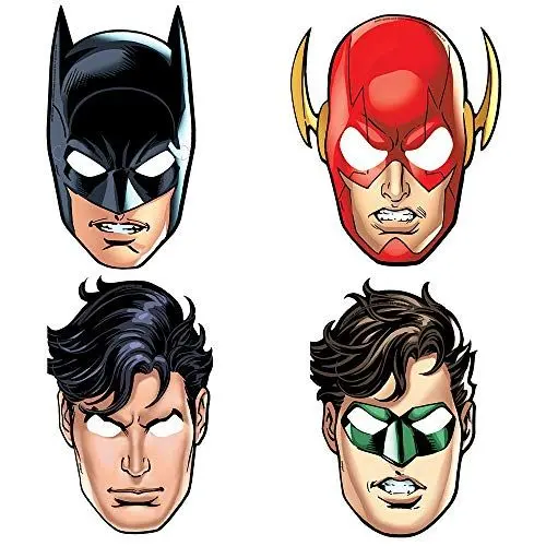 Produktbild: Partymasken - Justice League Party - 8er-Pack, Weiß