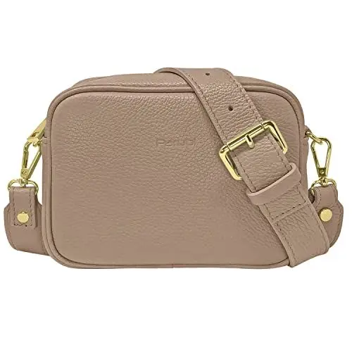 Produktbild: Parubi Clutch Umhängetasche, Echtes Leder, Umhängetasche Made in Italy, Pochette mit Schulterriemen, Abnehmbare Umhängetasche für Frauen und Mädchen (Model Ginevra)