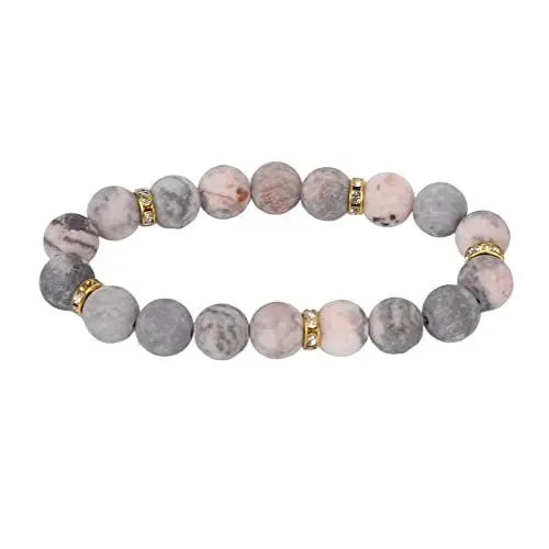 Produktbild: Edelstein Armband, Edelstein Armband Damen, Achat beruhigendes gefrostetes Heilstein-Armband Armbänder Damen Armband Edelstein für Frauen zur Meditation
