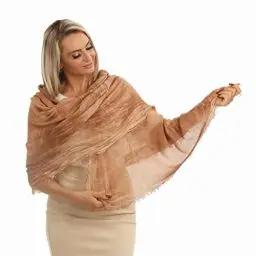 Produktbild: PashminaShine | Cognac-Braun | Schal Damen Schal Herren Schal Winter Umslagtuch Herbst Winter l Modal | 185 x 85 cm l Stola l Mode Shal | Made in Italy | Pashmina Sjaal | Damen Schal | Wrap