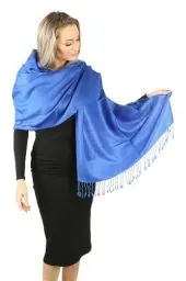 Produktbild: PashminaShine-Schal-Weich Wie Kaschmir Und leicht wie Seide-Mit Paisley motiv-Pashmina-Schal Damen-Schal Herren-200 * 70 cm-Schal Winter-Jaquard-Wrap-Schals und Tücher für Damen (kobalt blau)