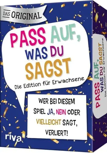 Produktbild: Pass auf, was du sagst – Die Edition für Erwachsene: Wer bei diesem Spiel »Ja«, »Nein« oder »Vielleicht« sagt, verliert! | Das Original. perfekte Geschenk für alle ab 18 Jahren