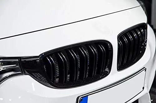 Produktbild: Passend für 3er F30 F31 Schwarz Glanz Kühler- Sport- Front- Rippen- Grill Doppelsteg Links Rechts Set 2011-2019