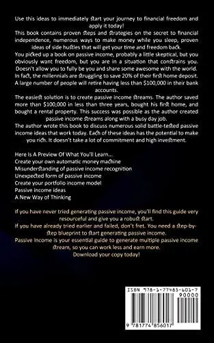Produktbild: Passive Income: Proven Ideas Of Side Hustles To Make Money Online (Get Financial Freedom With Blogging, Ecommerce, Dropshipping And Affiliate Marketing)