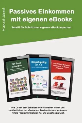 Produktbild: Passives Einkommen durch Kindle eBook schreiben: Wie du mit dem Schreiben oder Schreiben lassen von eBooks und Taschenbüchern finanziell frei und unabhängig wirst