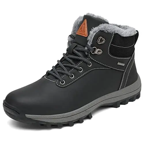 Produktbild: PASTAZA Warme Winterschuhe Herren Damen Winterstiefel Outdoor Winterboots Gefüttert Schneestiefel Schwarz 39