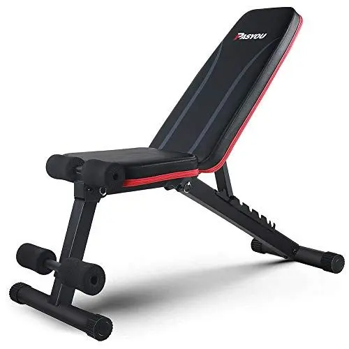Produktbild: PASYOU Hantelbank Klappbar Verstellbar, Multifunktions Trainingsbank Schrägbank für Ganzkörper-workout，7 in 1 Fitnessbank für zu Hause oder im Fitnessstudio, 230kg Gewichtskapazität