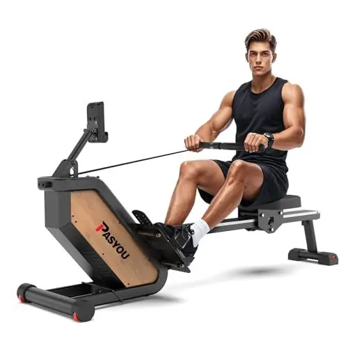 Produktbild: PASYOU Rudergerät für Zuhause,Magnetisches Rudergeräte mit APP-Verbindung und LCD-Datenanzeige,Kein Lärm,Rudergerät Ideal für Cardio-Training,Belastbar bis 158kg,PW36