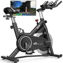 Produktbild: PASYOU S70 Heimtrainer Fahrrad, Indoor Kardio Training, Hometrainer mit RPM Monitor, Größere Tablet-Halterung, Fitnessbikes mit 18KG Magnetischem Widerstand, Stationäre Fahrräder Zuhause, Max.158KG