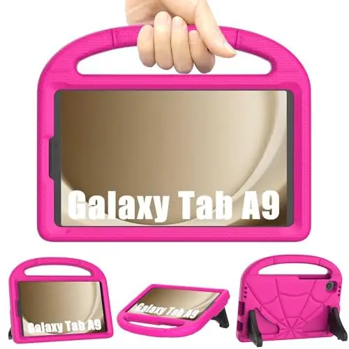 Produktbild: Patamiyar Kinder Hülle für Samsung Galaxy Tab A9 8,7 Zoll 2023, Leichte Stoßfest Samsung A9 Tablet Hülle mit Griff Ständer für Samsung Galaxy Tab A9 (SM-X110/X115/X117) &Tab A7 Lite -Rosa