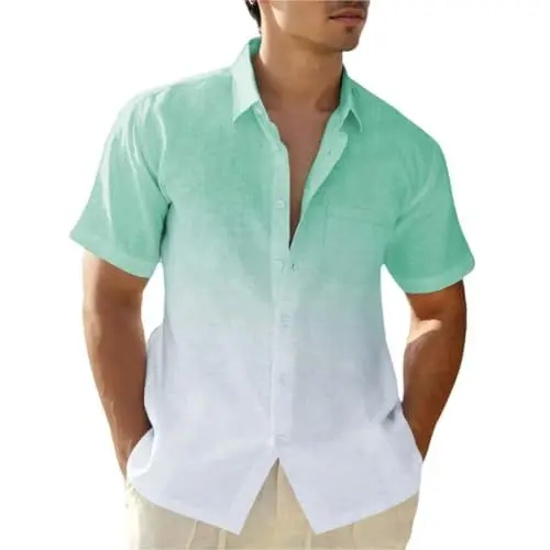 Produktbild: Drucken Hawaii Hemd männer Maßgeschneiderte Passform Hawaii Hemd männer Slim fit Farbvarianten Schmucklos Freizeithemden Hawaii Hemd Cannabis Hawaii kostüm Grill Geschenke für männer