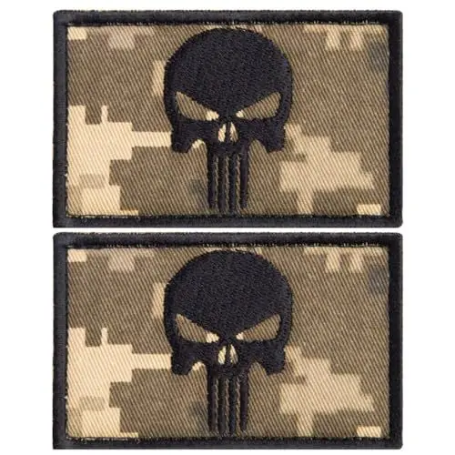 Produktbild: Patch, Skull, Totenkopf Klett, Abzeichen für Rucksäcke, Mützen, Militär Uniform, Westen, Hundegeschirr, Halsband, 8x5cm