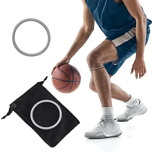 Produktbild: Julyue Patella-Sehnen-Stützgurt, Weicher Silikon-Patellaring-Kniestabilisator Zur Schmerzlinderung, Elastische Basketball-Stabilisierungsorthese, Patella-Kniegurt für Training, Laufen,(2 Stück grau)