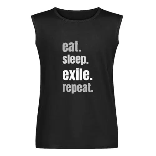 Produktbild: Path of Exile Action Games Power Dark 2021 Eat Sleep Exile Repea Cotton Men's Vests Tank Tops O-Neck 100% Cotton Undershirts Unisex Sleeveless T-Shirt XL