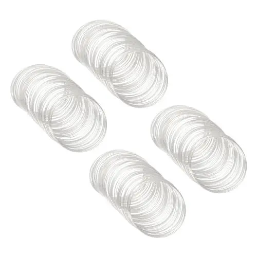Produktbild: PATIKIL 100 Schleifen Memory Wire, 4 Stück 0,6 mm 22 Gauge Schmuckdraht Basteldraht Memory Stahldraht für Schmuckherstellung Armbänder Perlen DIY Basteln, Silber