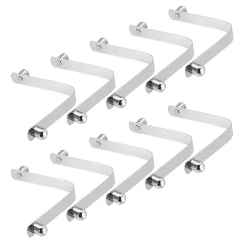 Produktbild: PATIKIL 10x8mm Kajak Paddel Clips, 10er Pack Zeltstangen Clips aus Stahl mit V-förmigen Doppelstiften, Druckknopf-Federclips zur Fixierung von Rohren für Camping Markise