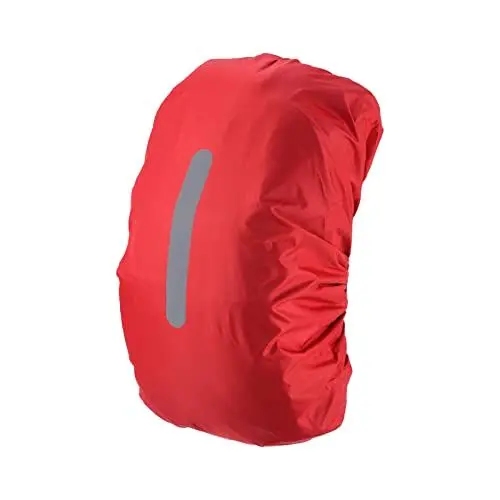 Produktbild: PATIKIL 15-25L Wasserdicht Rucksack Regenschutz Rutschfest Rucksack Abdeckung mit Vertikal Reflektierende Riemen Bleiben Trocken für Wandern Campen Jagen XS Rot