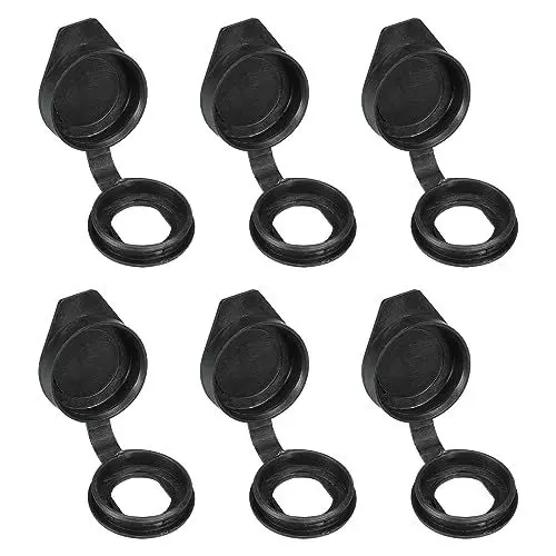 Produktbild: PATIKIL 19mm Tür Schloss Staubschutz 6 Packung Gummi Wasserdicht Schlüssel Paneel Nocken Schloss Staubschutz Kappe für 19mm Nocken Schloss Schwarz