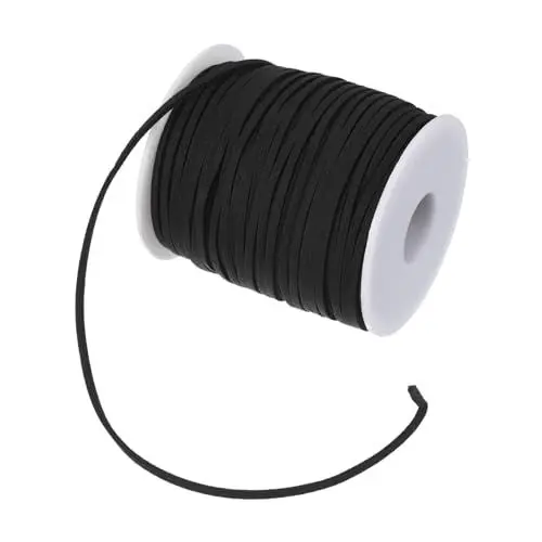 Produktbild: PATIKIL 2,65mm x 45m Wildlederband, Lederband Kette Farbe Bastelschnur Wildleder Spitze Kordel Band Schnur für Armbänder für Blumenbündel Band Verpackung Schmuck Halsketten, Schwarz