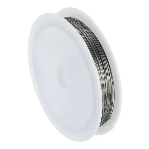 Produktbild: PATIKIL 28 Gauge Tiger Tail Beading Wire, 131 Feet/40M Solider blanker Stahldraht Weicher Basteldraht Tarnish Resistant für Schmuck DIY Herstellung, Silberton (0.012