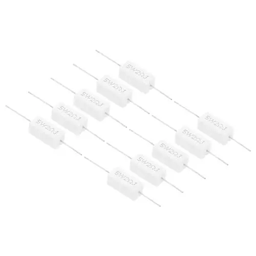 Produktbild: PATIKIL 2 Ohm Widerstände, 10 Stück 5W Keramik Zement Widerstand Leistungs Widerstand Kit Toleranz 5% für Netzadapter Audio Computer TV Leiterplatte