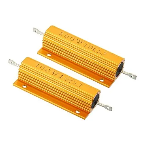 Produktbild: PATIKIL 2 Stück 100W 10 Ohm Aluminium Hülle Widerstand Gehäuse Draht Widerstände Schraube Tap Leistungswiderstand Goldton