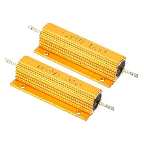 Produktbild: PATIKIL 2 Stück 100W 1.5 Ohm Aluminium Hülle Widerstand Gehäuse Draht Widerstände Schraube Tap Leistungswiderstand Goldton