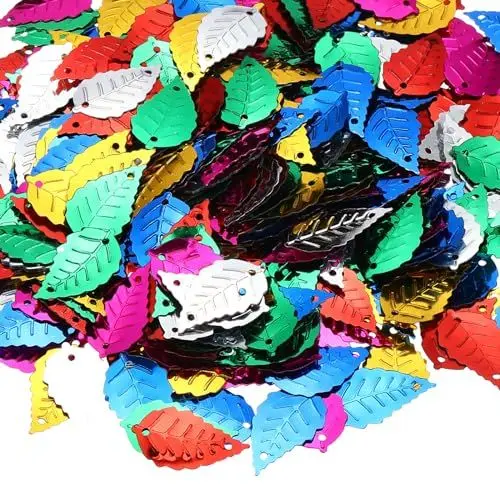 Produktbild: PATIKIL 30 Gramm Pailletten für Bastelarbeiten, 1 Packung bunte Pailletten und Glitzer für DIY Kleidung, Nägel, Grußkarten, Scrapbook-Dekoration, Blatt-Stil