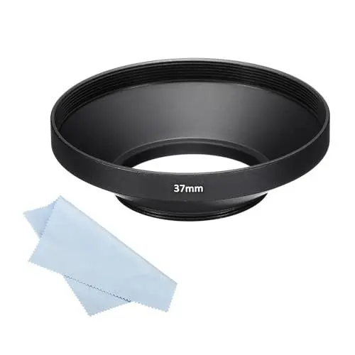 Produktbild: PATIKIL 37mm Gegenlichtblende, Weitwinkel, Matte Oberfläche, innen antireflektierende Blende mit Reinigungstuch für Kameraobjektiv, Schwarz