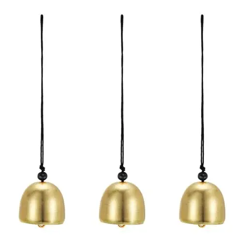 Produktbild: PATIKIL 3er Pack Windspiel, Hängende Glocken Tempelglocken Retro Outdoor Hängendes Metall Chinesisches Windspiel Rund für Außengarten Camping Dekoration, Schwarz