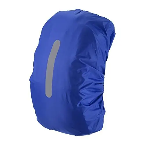 Produktbild: PATIKIL 40-50L Wasserdicht Rucksack Regenschutz Rutschfest Rucksack Abdeckung mit Vertikal Reflektierende Riemen Bleiben Trocken für Wandern Campen Jagen M Marine Blau