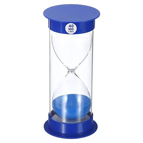 Produktbild: PATIKIL 40 Minute Sanduhr Rund Sanduhr mit Plastik Cover Counter Sand Glass für Spiele Küche Party Geschenke DIY Dekoration Blau