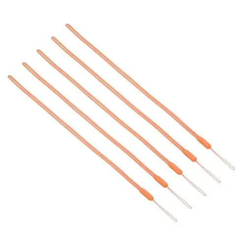 Produktbild: PATIKIL 43cm Silikon Handgelenkband Lanyards, 5 Stück Lange Weiche Halsband Handgelenkband Schnur Ausweisband für Handy USB Schlüsselanhänger Kamera, Orange